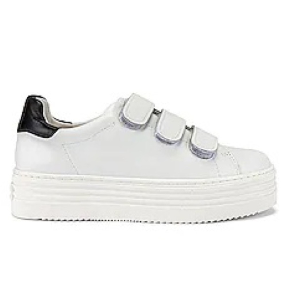 Sam Edelman Spence Velcro Sneaker in White & Black